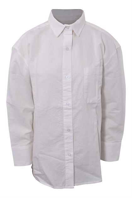 Hound pige "Hørskjorte" - Linen blend shirt - White